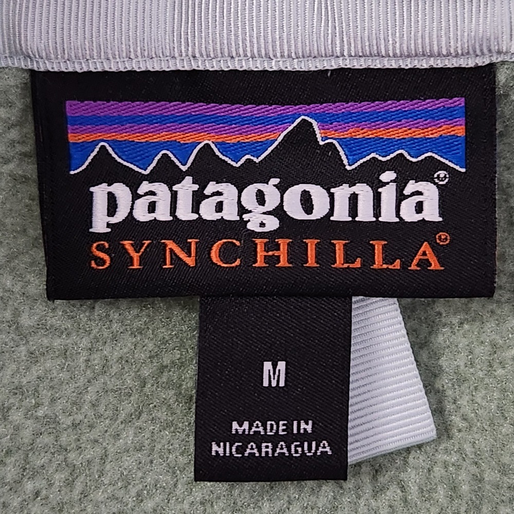 Patagonia Lightweight Synchilla Snap T Pullover Womens Medium Green Blue Fleece - Picture 3 of 9